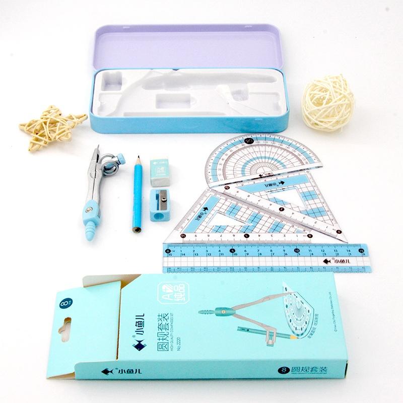8 buah/set Alat Tulis Geometri - Math Geometry Set With Compass ulasan dan harga
