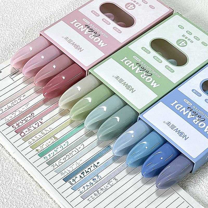 4 Buah Pena Penanda Warna Past - Pastel Highlighter Set Double Ended ulasan dan harga