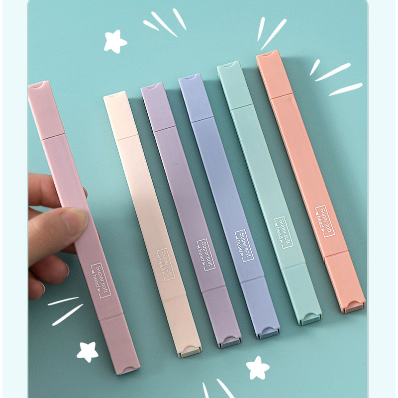 6 buah pena Highlighter sisi g - Pastel Highlighter Set Double Ended ulasan dan harga